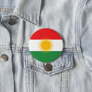 Flag of Kurdistan 7.5 Cm Round Badge