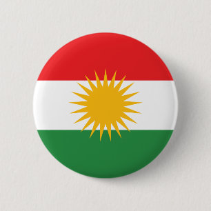 Flag of Kurdistan (Alay Kurdistan or Alaya Rengîn) 6 Cm Round Badge