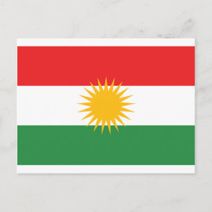 Flag of Kurdistan (Alay Kurdistan or Alaya Rengîn) Postcard
