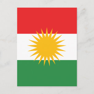 Flag of Kurdistan (Alay Kurdistan or Alaya Rengîn) Postcard