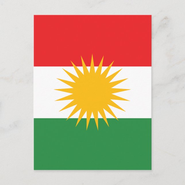 Flag of Kurdistan (Alay Kurdistan or Alaya Rengîn) Postcard (Front)