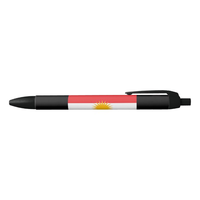 Flag of Kurdistan Black Ink Pen (Top)