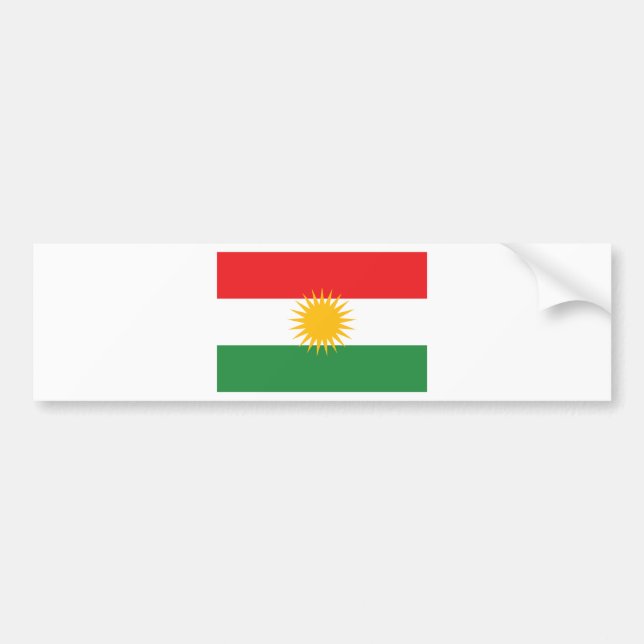 Flag of Kurdistan; Kurd; Kurdish Bumper Sticker (Front)