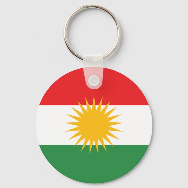 Flag of Kurdistan; Kurd; Kurdish Key Ring (Front)