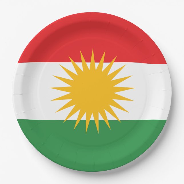 Flag of Kurdistan Paper Plate (Front)