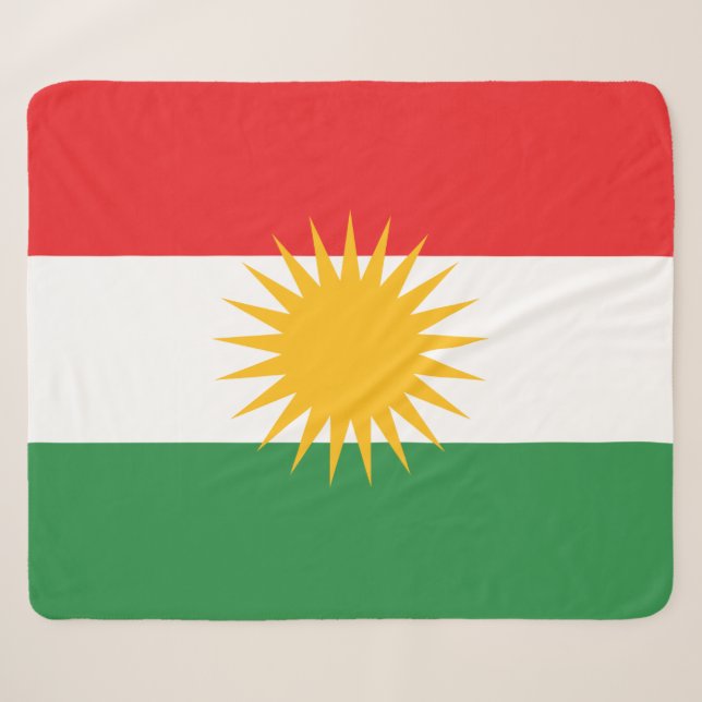 Flag of Kurdistan Sherpa Blanket (Front (Horizontal))