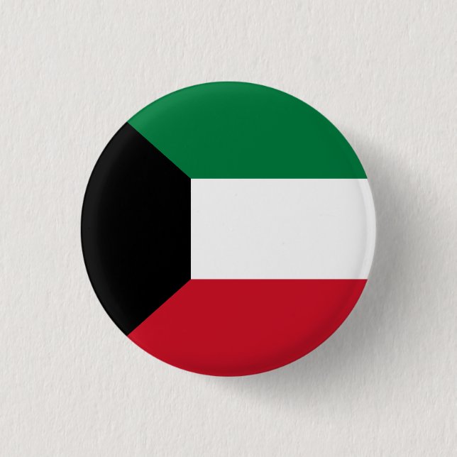 Flag of Kuwait 3 Cm Round Badge (Front)