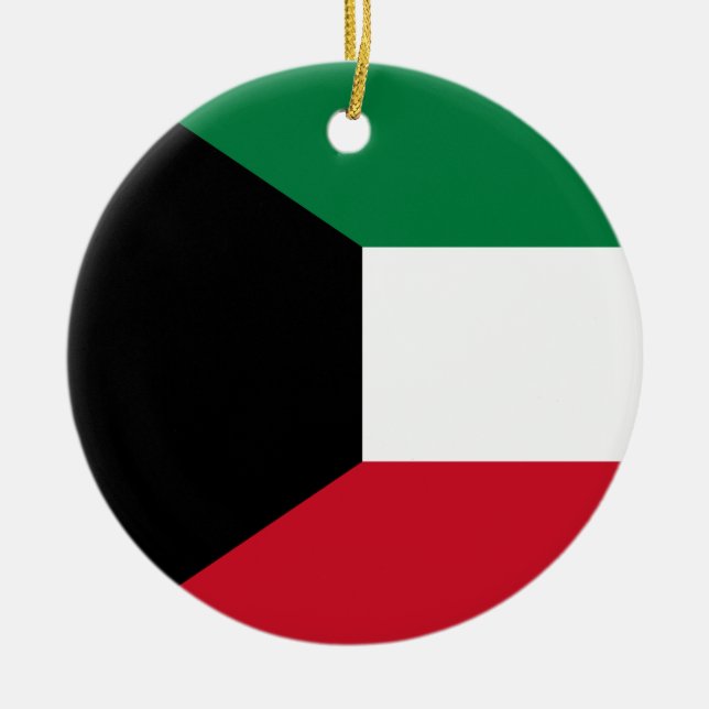Flag of Kuwait Ceramic Tree Decoration (Front)