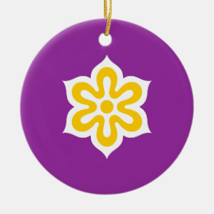 Flag of Kyoto Prefecture, Japan Ceramic Tree Decoration