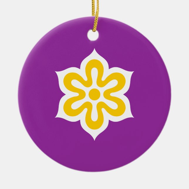 Flag of Kyoto Prefecture, Japan Ceramic Tree Decoration (Front)