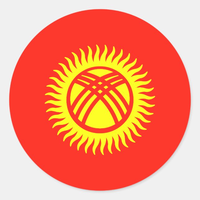 Flag of Kyrgyzstan Classic Round Sticker (Front)