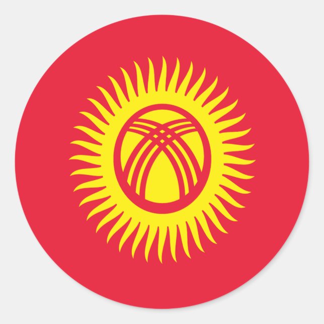 Flag of Kyrgyzstan Classic Round Sticker (Front)