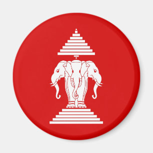 Flag of Laos (1952-1975) - ທຸງຊາດລາວ Magnet