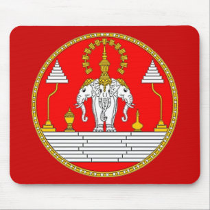 FLAG OF LAOS THREE HEAD ELEPHANT MOUSE MAT