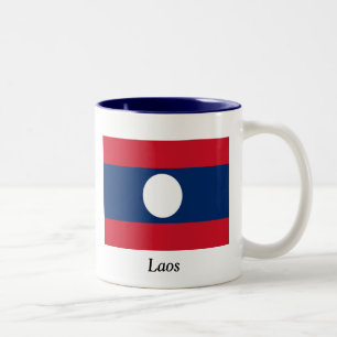 Flag of Laos Two-Tone Coffee Mug