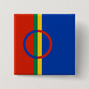 Flag of Lapland (Christmas) (Sami) (Laplander) 15 Cm Square Badge