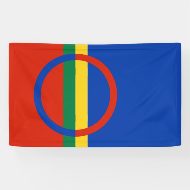 Flag of Lapland (Christmas) (Sami) (Laplander) Banner (Horizontal)