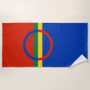 Flag of Lapland (Christmas) (Sami) (Laplander) Beach Towel
