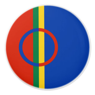 Flag of Lapland (Christmas) (Sami) (Laplander) Ceramic Knob