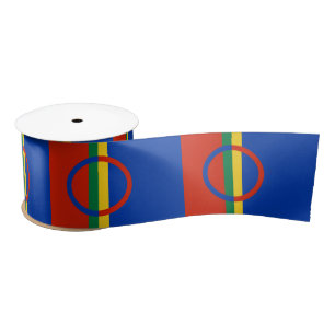 Flag of Lapland (Christmas) (Sami) (Laplander) Satin Ribbon
