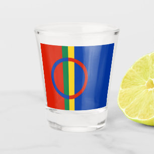 Flag of Lapland (Christmas) (Sami) (Laplander) Shot Glass