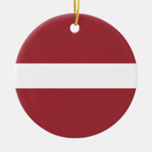 Flag of Latvia Ceramic Tree Decoration