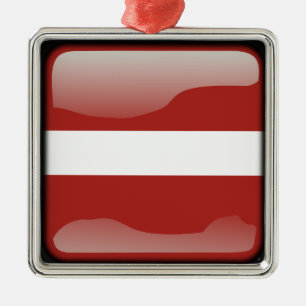 Flag of Latvia Metal Tree Decoration