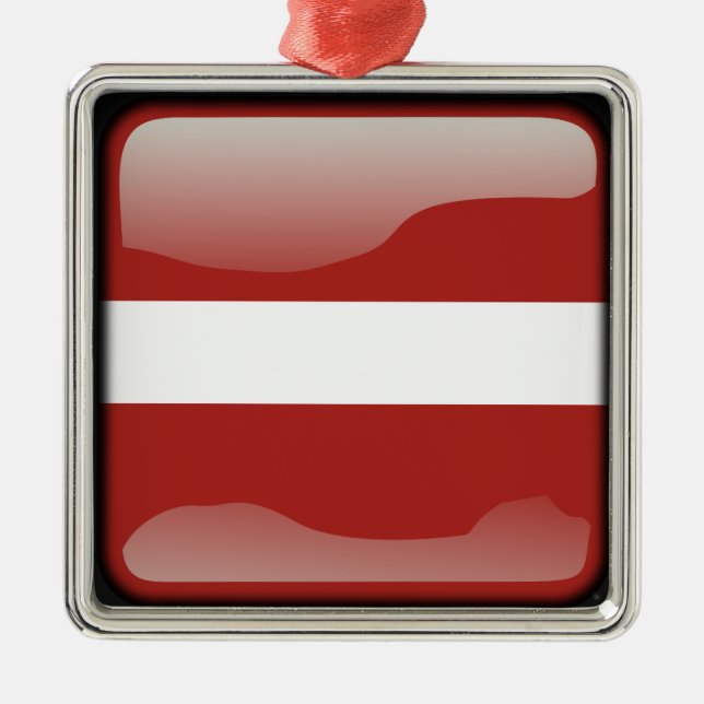 Flag of Latvia Metal Tree Decoration (Front)