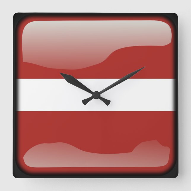 Flag of Latvia Square Wall Clock (Front)