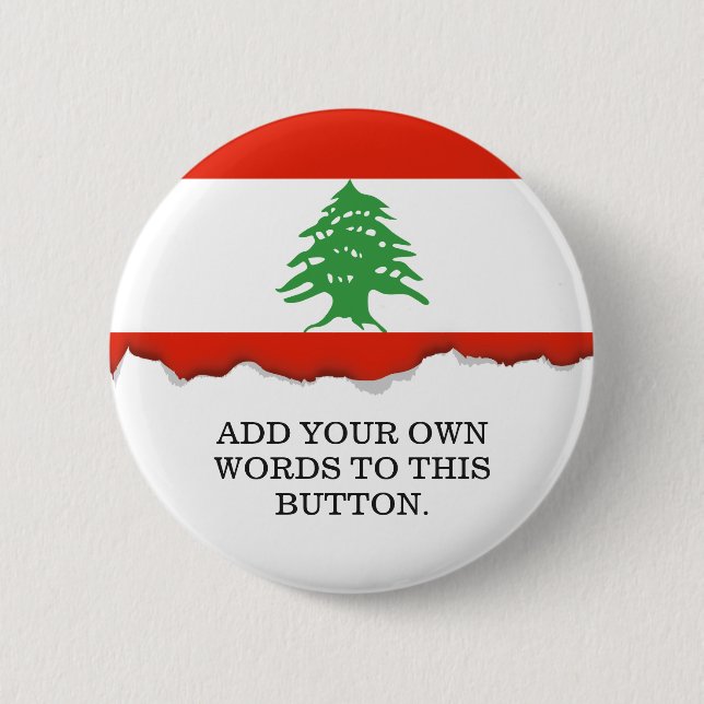 Flag of Lebanon 6 Cm Round Badge (Front)