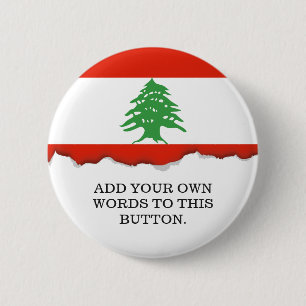 Flag of Lebanon 6 Cm Round Badge