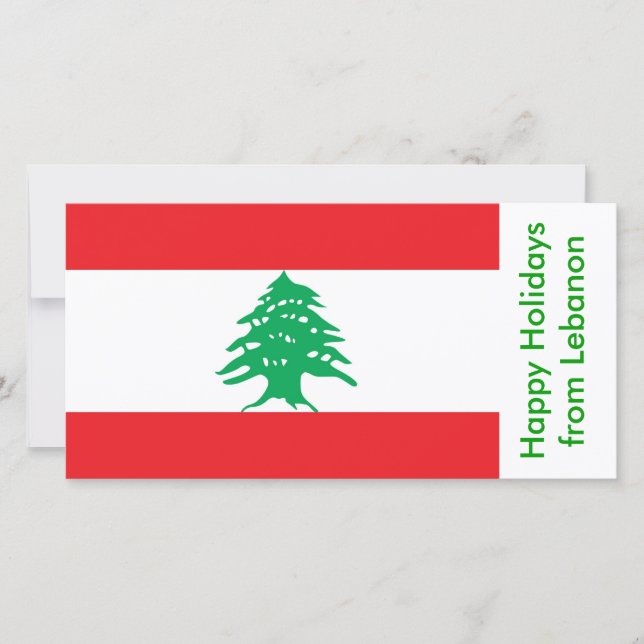 Flag of Lebanon, Happy Holidays from Lebanon Holiday Card (Front)