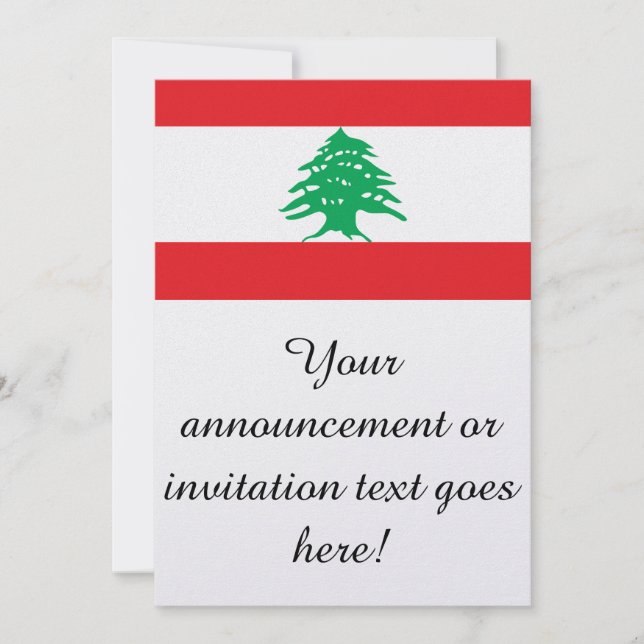 Flag of Lebanon Invitation (Front)