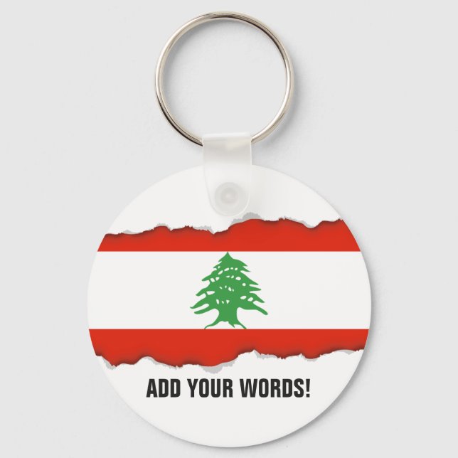 Flag of Lebanon Key Ring (Front)