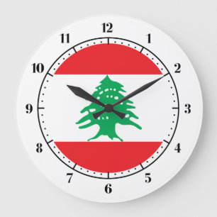 Flag of Lebanon Large Clock