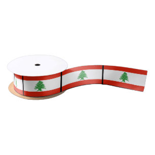 Flag of Lebanon Satin Ribbon