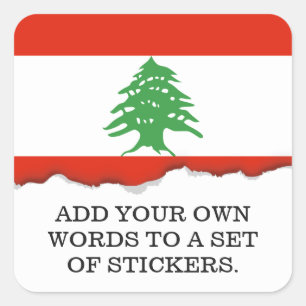 Flag of Lebanon Square Sticker