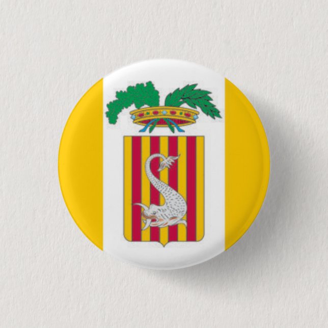 Flag of Lecce, Apulia (Italy) 3 Cm Round Badge (Front)