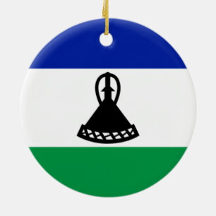 Flag of Lesotho Ceramic Tree Decoration