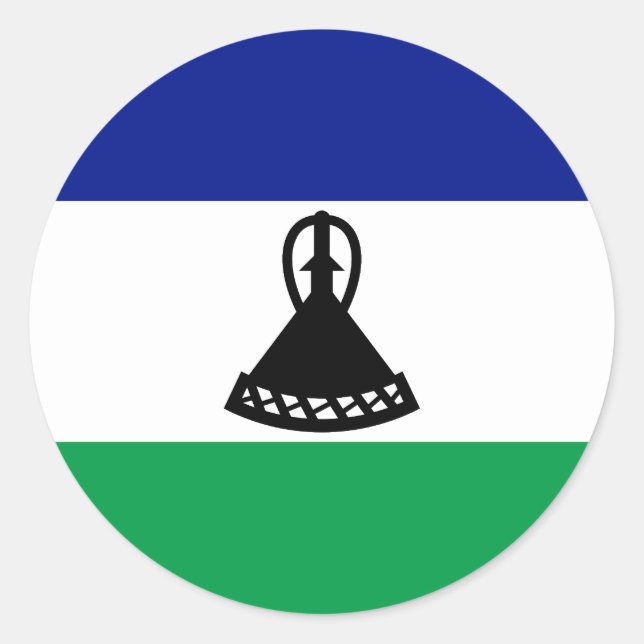 Flag of Lesotho Classic Round Sticker (Front)