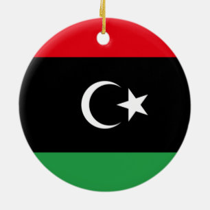 Flag of Libya Ceramic Tree Decoration