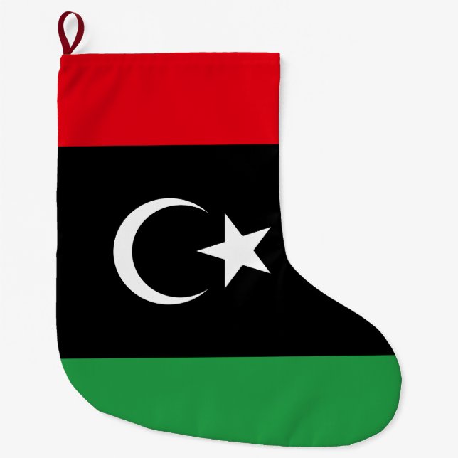 Flag of Libya Large Christmas Stocking (Front)