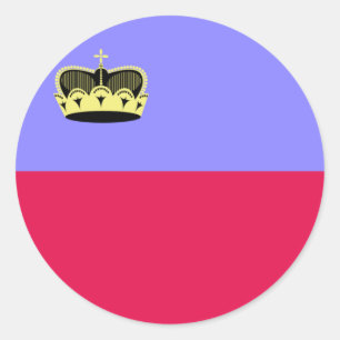 Flag of Liechtenstein Classic Round Sticker