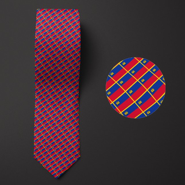 Flag of Liechtenstein Pattern Tie (Creator Uploaded)