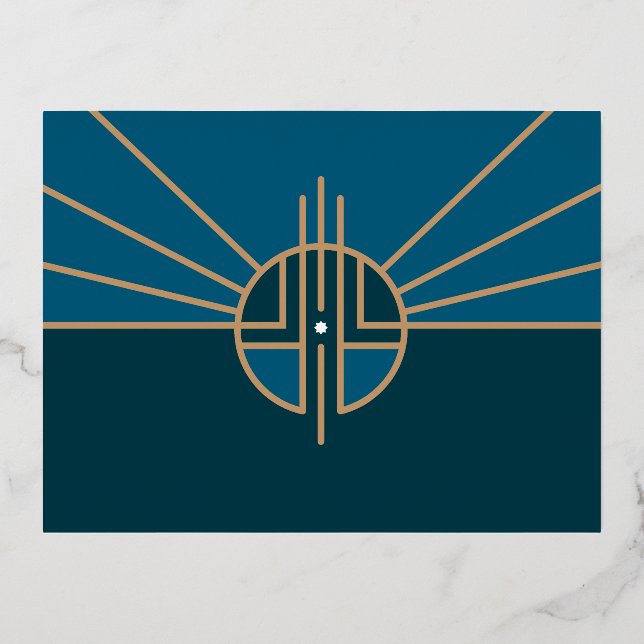Flag of Lincoln, Nebraska Foil Holiday Postcard (Front)
