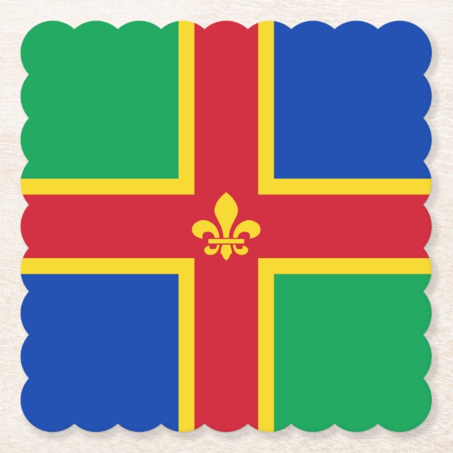 Flag of Lincolnshire Paper Coaster (Front)