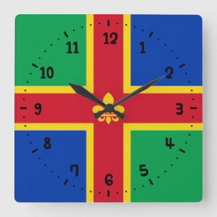 Flag of Lincolnshire Square Wall Clock