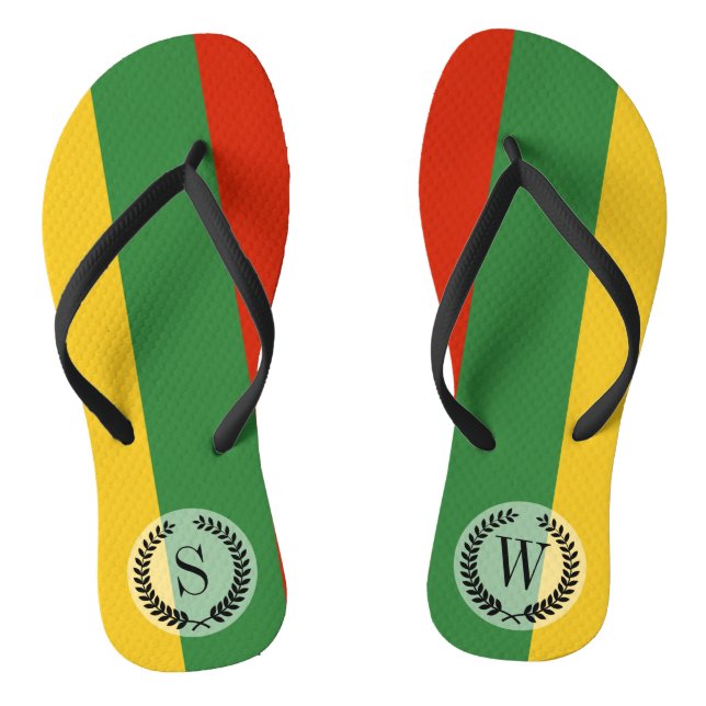 Flag of Lithuania Flip Flops (Footbed)