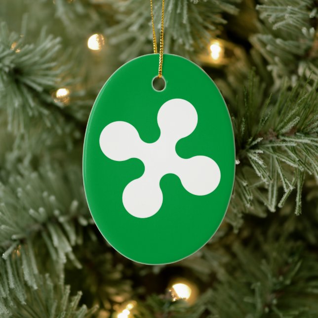 Flag of Lombardia Ceramic Tree Decoration (Tree)