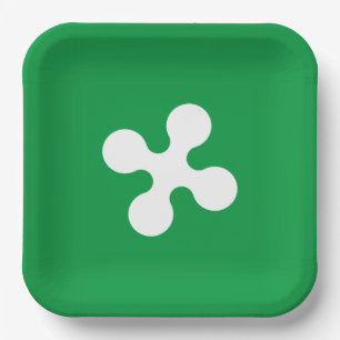 Flag of Lombardia (Italy)  Paper Plate